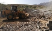قلع و قمع ساخت و ساز غیرمجاز در اراضی ملي دشت لار قیر و کارزین