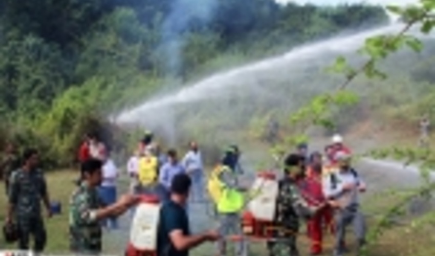 گزارش تصویری / مانور اطفای حريق در جنگل‌های نوشهر 