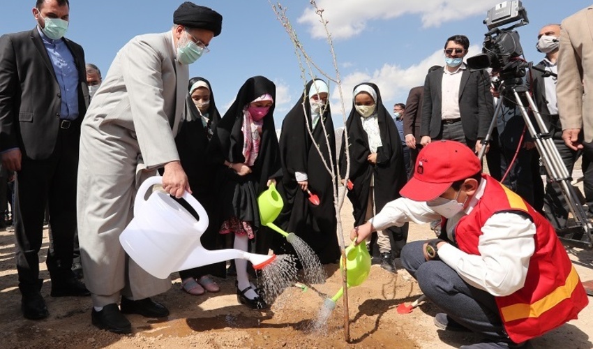 کاشت درخت توسط رئیس جمهور در روز درختکاری