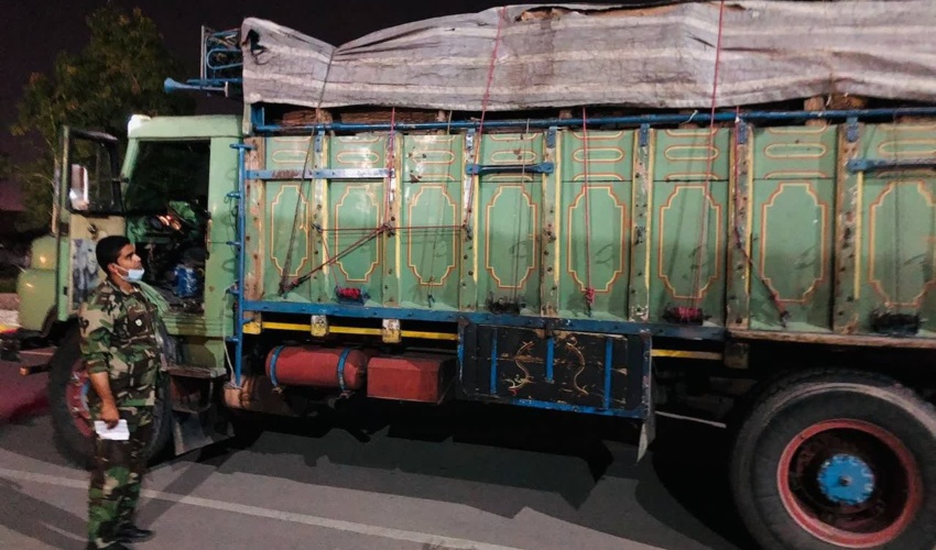 جنوب کرمان/کشف و ضبط ۱٠ تُن چوب بدون مجوز حمل در شهرستان جیرفت