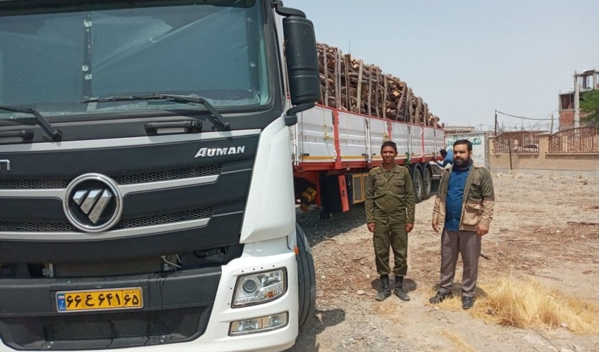 جنوب کرمان/کشف و ضبط ۲۳ تُن چوب بدون مجوز حمل در شهرستان رودبارجنوب