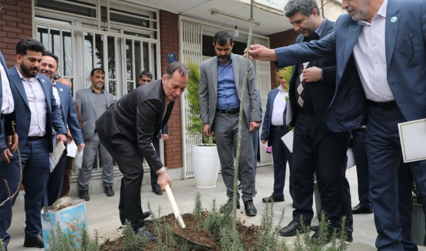 کاشت نهال توسط کارکنان دفتر مرکزی حراست سازمان منابع طبیعی  