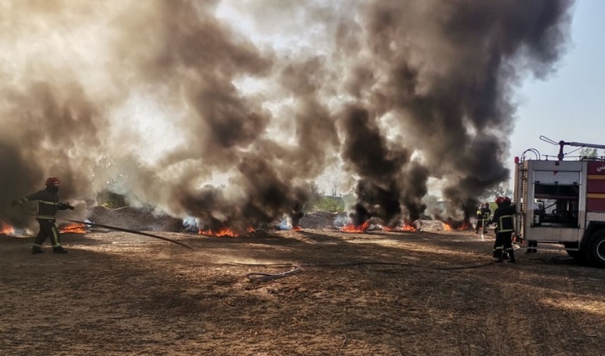 بوشهر/ برگزاری مانور اطفاء حریق در پارک سرکره دشتستان