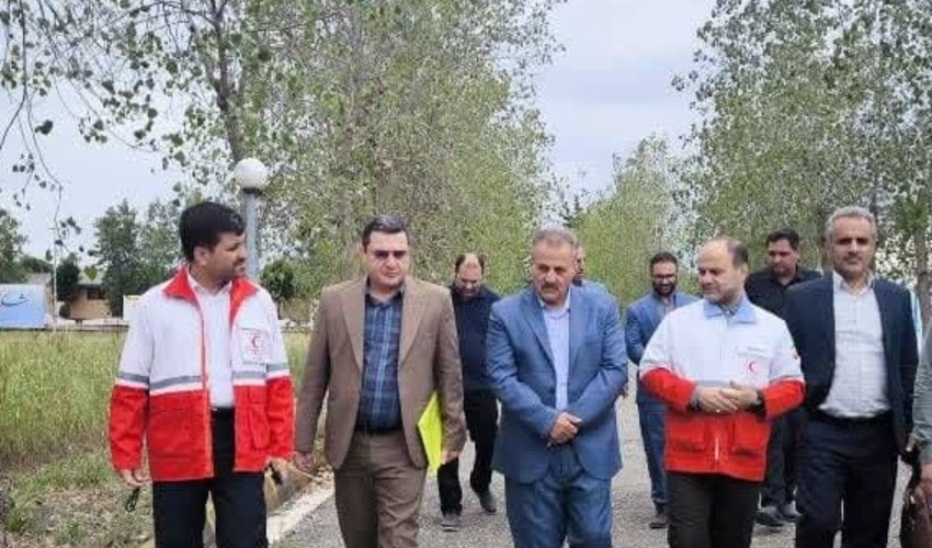بازدید مدیر کل دفتر ممیزی اراضی سازمان منابع طبیعی از اردوگاه سازمان هلال احمر