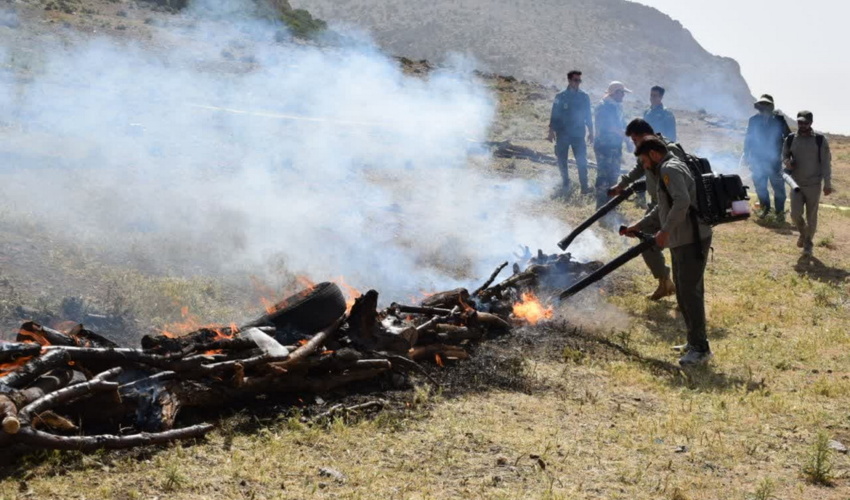 گزارش تصویری/ اجرای مانور بزرگ آمادگی برای اطفای حریق در جنگل ها و مراتع استان کرمانشاه 